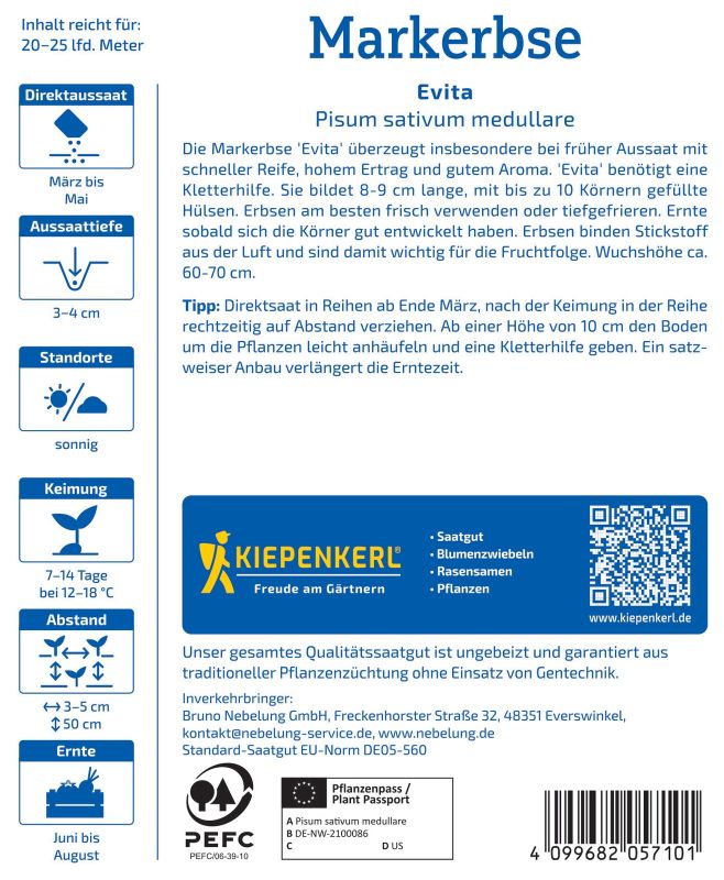 KIEPENKERL PROFI LINE Markerbse 'Evita', Vorteilspackung - Gallerie Bild 2